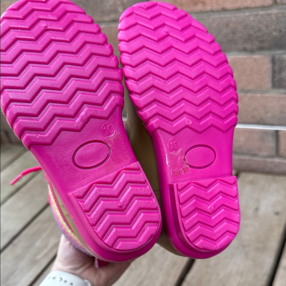Fabkids Ombre Glitter Lace up Duck Boot in Hot Pink Size 10 NWT - Picture 5 of 7